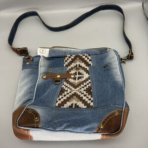 Myra Shoulder Bag- Myra Bag/ Purse canvas, leather Denim Bag